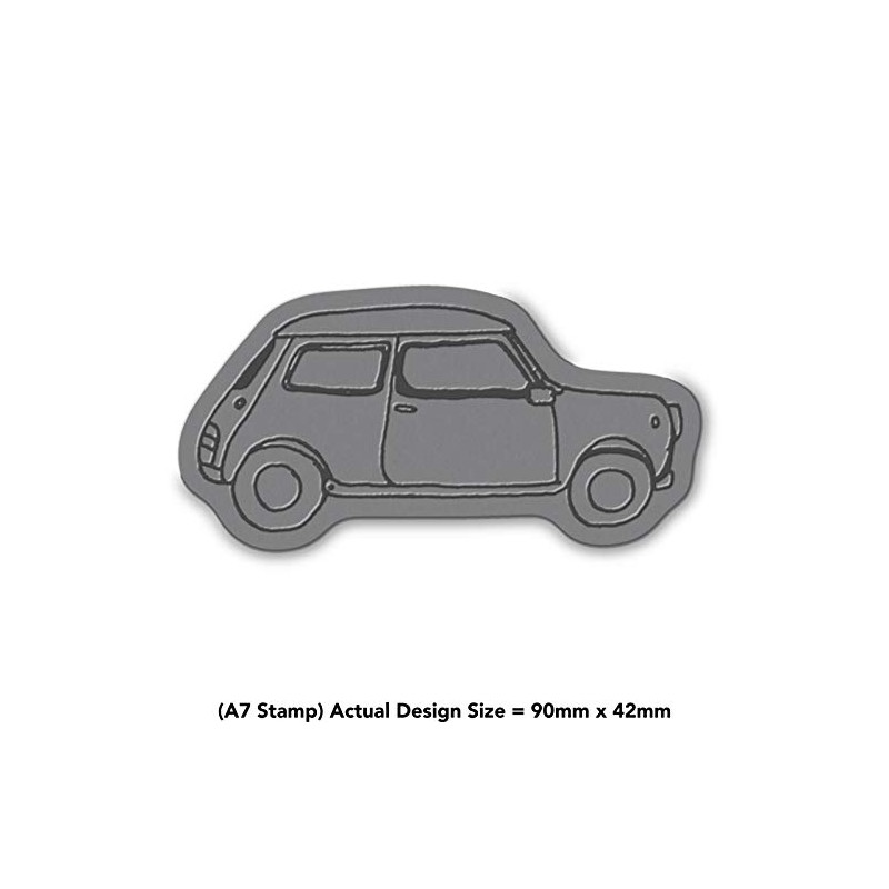 'Mini Car' Rubber Stamp - Unmounted Design for Crafting &