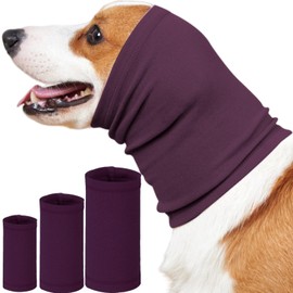 Yaopelky Calming Dog Ear Covers for Noise Protection Dog Headband for Anxiety Relief Grooming Aid Ear Muffs for Dogs Cats (Purple, L(Head Circumference 18-30”, Length 10"))
