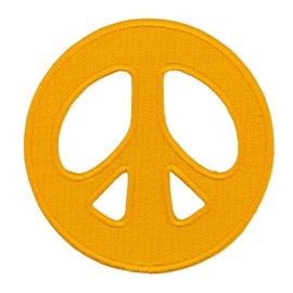 Peace Sign Orange Patch for Iron-On or Sew On Clothes Embroidered Iron-On Patch Application Peace Patch Size 7.0 x 7.0 cm