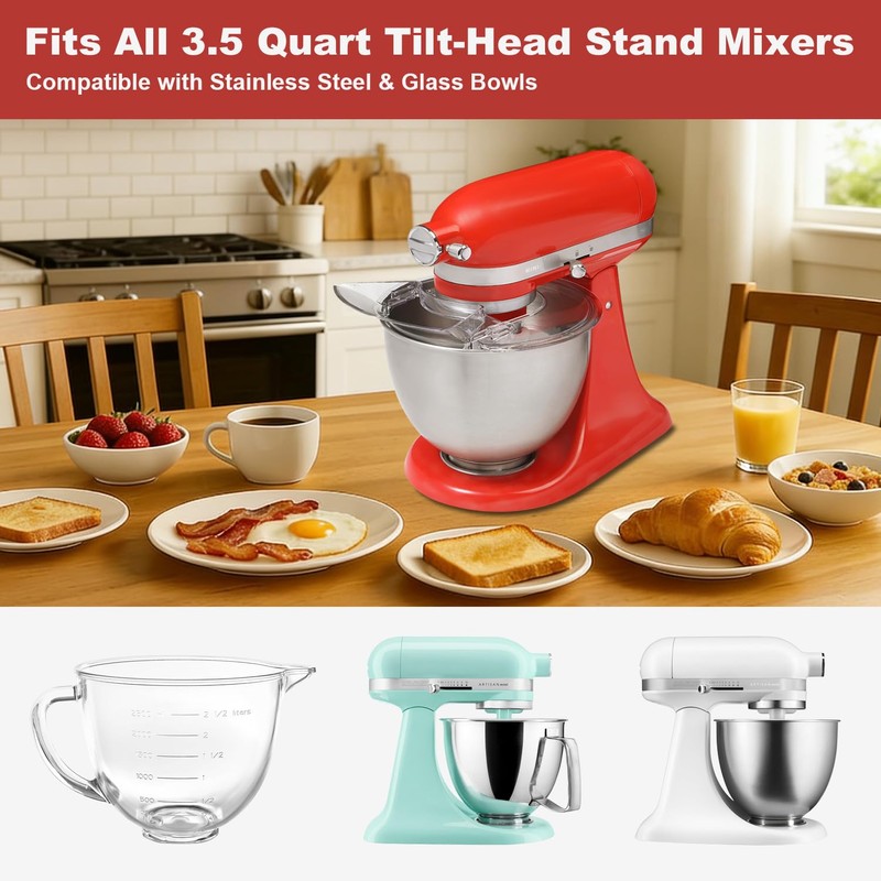 3.5 Qt Pouring Shield for KitchenAid Artisan Mini Tilt-Head Mixer
