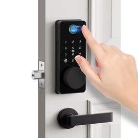 Keyless Entry Door Lock, Smart Door Lock, Smart Deadbolt Lock with Keypad, Auto & One Touch Lock | Smart Locks for Front Door | Easy Installation | Exact Fingerprint | App Control | 12-Month Battery