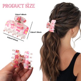 Flower Hair Clips for Women and Girls Flower Bow Claw Clips for Thick Hair Claw Clip for Thick Thin Spring Summer Hair Clips Hair Accessories for Women 1Pcs