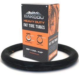 Bakcou - 26x4 Heavy-Duty Fat Tire Tube - Military-Grade Butyl Rubber, Schrader Valve, 3.5mm Thickness - Compatible with Electric & Mountain Bikes