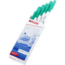 Edding e-4600 Set of 10 Permanent Textile Pens with Bullet Tips 1 mm Light Green