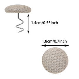 Mini Skater Small Upholstery Pins Linen Fabric Covered Button Twist Pins Classy Bed Skirt Pins for Slipcovers Headliners Fixed, Pack of 12 (Beige)