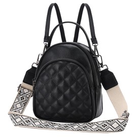 VX VONXURY Small Backpack Women, Fashion Vegan Leather Ladies Purse Mini Vintage Shoulder Bag for School Work Travel