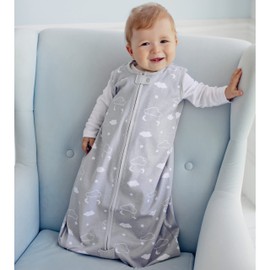 Baby Sleeping Bag 1.0 TOG, Organic Cotton, Portable Baby Blanket, Sleeping Bag with 2-Way Zip, All-Year Baby Sleeping Bag, Toddler Boy Girl Newborn, Clouds, Small (0-6 Months)