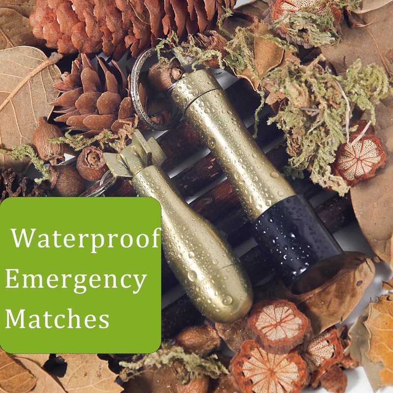 NAKUPENDA 2Pcs Permanent Match Flint Match Keychain Flint Fire Starter