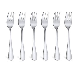 Diffaxy Forchette da dolce, 6 pezzi, forchette da dessert, in acciaio inox, piccole forchette, posate da tavolo, per casa, cucina e ristorante, piccole forchette da 5,4 pollici