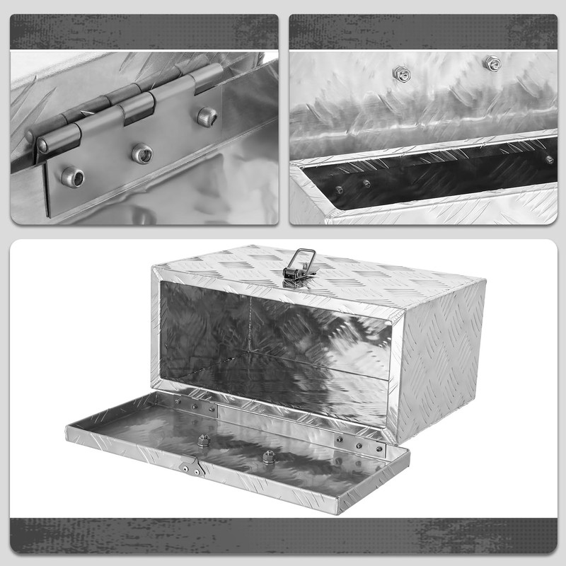 PM PERFORMOTOR Heavy Duty Diamond Plate Tool Box, Waterproof Square