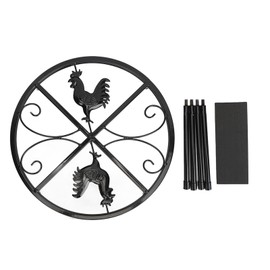 Chicken Feeder Metal Stand Indoor Outdoor Iron Flower Pot Holder Stands for Home Garden Corner Round