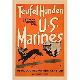 Walls 360 Peel & Stick Wall Decal: Teufel Hunden German Nickname for US Marines (24 in x 36 in)