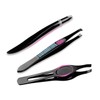 Ipetboom 1Set Stainless Steel Eyebrow Tweezers Mini Eyebrow Clips for
