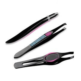 Ipetboom 1Set Stainless Steel Eyebrow Tweezers Mini Eyebrow Clips for Women Durable Makeup Tools for Precision Grooming for Personal Professional Use Black