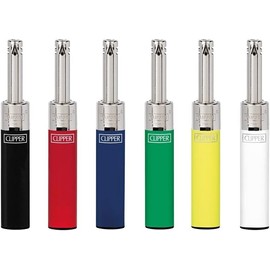 Clipper Mini Tube Lighters, Set of 4, Refillable, Random Colours