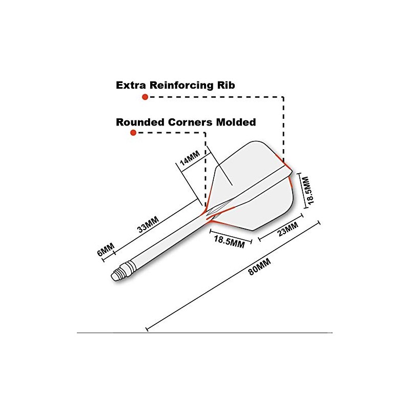 CUESOUL ROST Integrated Dart Flight and Shafts Big Wing Shape-33mm