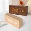 Radio Clock, Wooden Clock, Multifunctional, LED Time Display, Large Screen,