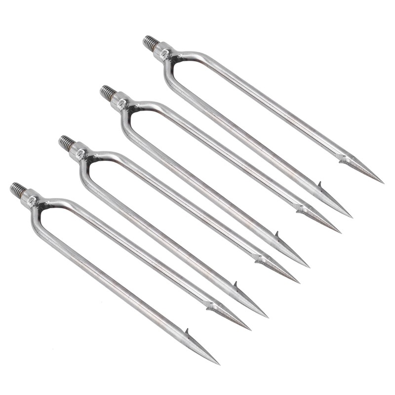 4 pcs Stainless Steel 2 Prongs Harpoon Gig Gaff Hook