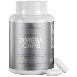 Omega 3-6-9 Cápsulas con Colágeno Marino Hidrolizado y Astaxantina - Aceite de Pescado con DHA y EPA - 90 Cápsulas 500