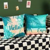 ONWAY Hello Summer Pillow Covers 20x20 Beach Theme Decorative Throw