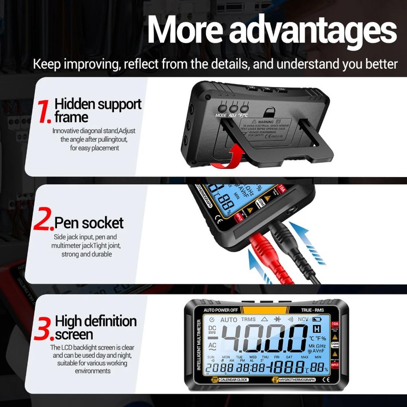 DollaTek 3 in 1 Smart Multimeter Perpetual Calendar Temperature Hygrometer