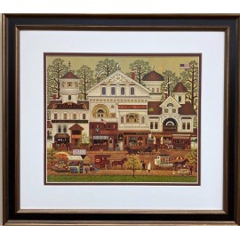 Charles Wysocki "Old Main Street" New CUSTOM FRAMED Art Americana