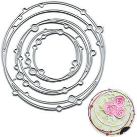 Silver Circle Cutting Machine Cutting Stencil, Scrapbooking Embossing Stencils for Scrapbooking, Photo Paper, Cards, Craft Embossing, DIY Production, Birthday Gift Scrapbooking Cutting Dies