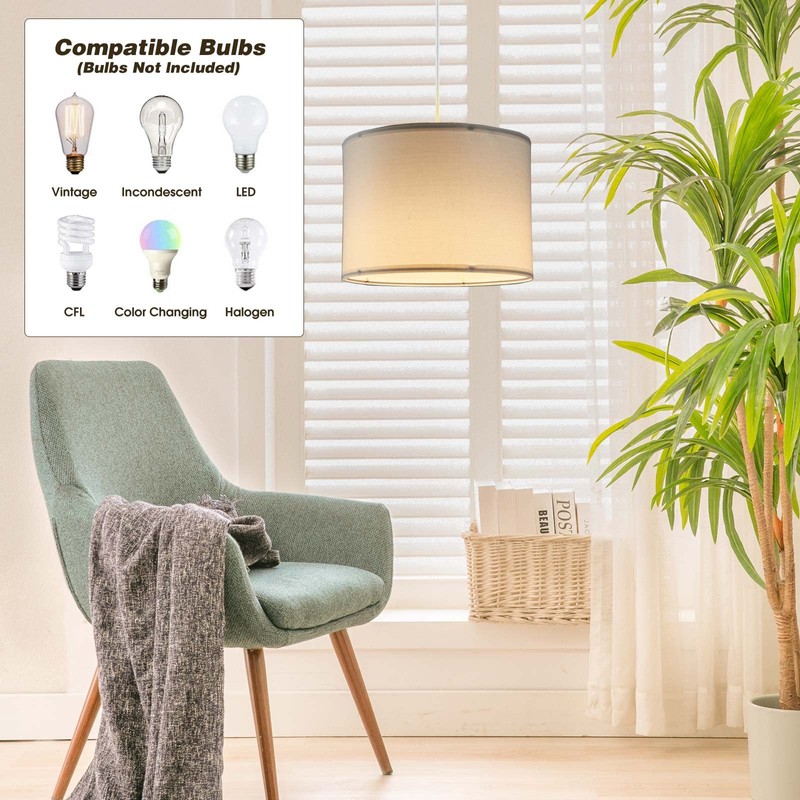 KUAUGST Plug in Pendant Light,15 FT Hanging Lamp with Plug