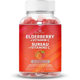 Elderberry Gummies with Vitamin C - Double Strength Elderberries Extract - Zinc, Multivitamins, B-Complex - for Immune Support Vitamins, Raspberry Flavor (1 Bottle)