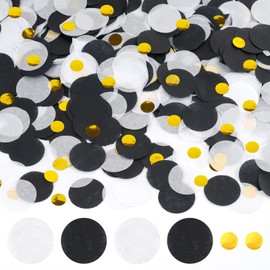 Confetti Pack of 6000 Round Confetti Birthday Wedding Confetti Decoration Paper Confetti for Birthday Wedding Party Decoration (Black Soirée)