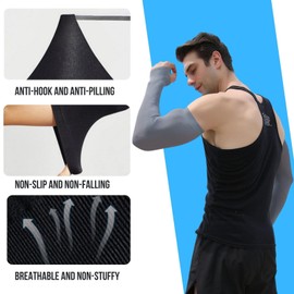 BENIFILE Cooling Arm Sleeves for Men Women | 3 Pairs Elastic UV Sun Protection Tattoo Sleeve Arm Cover Up for Volleyball Basketball Fishing Golfing Cycling Outdoor Sports