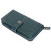 RFID Blocking Leather Wallet Large Capacity Double Snap Button Women