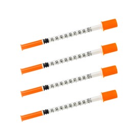 1ml Syringe with Cap 31G 1/4-inch 6mm Syringes, Pack of 100, Disposable 1cc 31 Gauge Individual Package