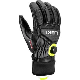 LEKI Griffin Tune 3D Boa Gloves, Black-Graphite-Ice Lemon, EU 7