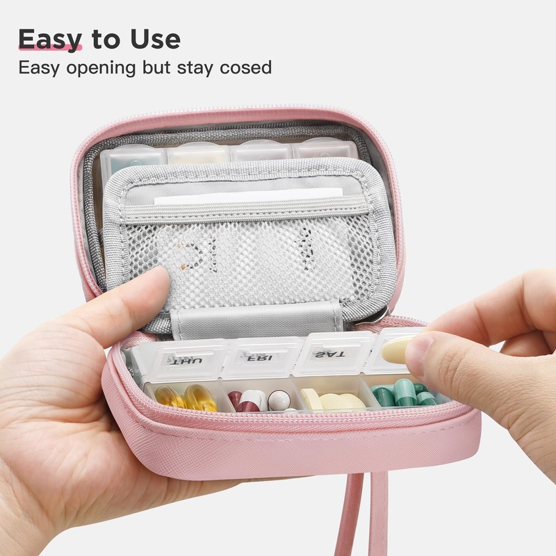 Zannaki Cute Pill Organizer for Purse with Two Removable 7-Day