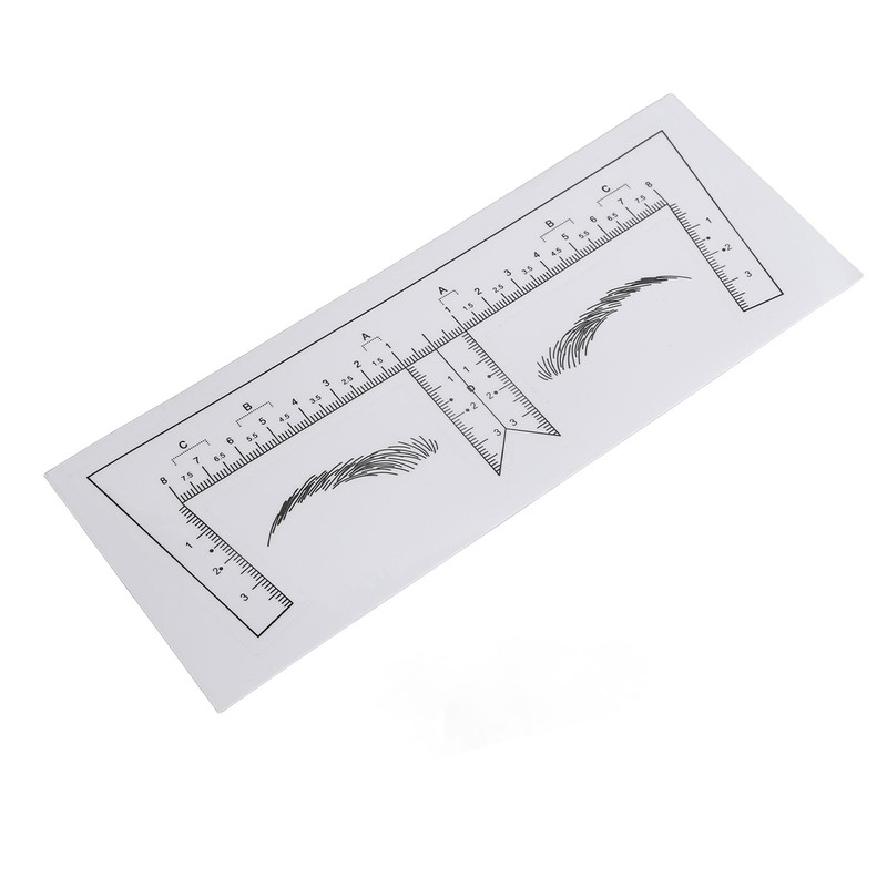 100PCS Eyebrow Ruler Stencils Clear Scale Transparent Adhesive Eyebrow Designer
