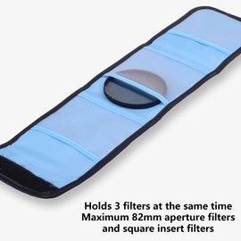 YUELER Camera Filter Pouches Lens Filter Case for Up to 82mm Circular and Square Foldable Canvas Bag for Travel Use