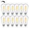 12Packs ST64 Large Vintage LED Edison Bulbs, 60W Equivalent 7W,
