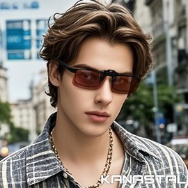 KANASTAL Sunglasses, Clip-On, Front Poke Clip, Flip Up Type, For Wearing Over Glasses, UV Protection, Ultra Lightweight, Polarized, For Driving, Men's, Women's, Sports, [D10] Brown