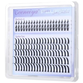 Geeneiya Spikes Lash Clusters and Bottom Lashes Wispy Eyelash Clusters D Cluster Eyelash Extensions Spike Individual Eyelashes (5-6-7mm, 11-13-15-17-19mm)