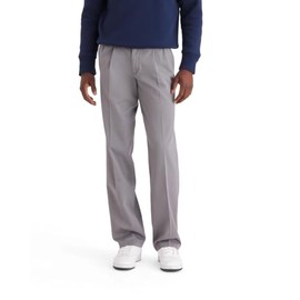Dockers Men's Classic Fit Easy Khaki Pants-Pleated (Standard and Big & Tall), Burma Grey, 36W x 34L