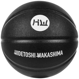 HIDETOSHI WAKASHIMA® All Black Design Premium Basketball with 8 Panels in Pebble Effect with Rubber Core and Butyl Bubble for Optimal Bounce (Black)