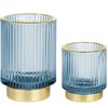 FullMeet Makeup Brush holder Organizer, Crystal Glass Toothbrush Holders, Striped
