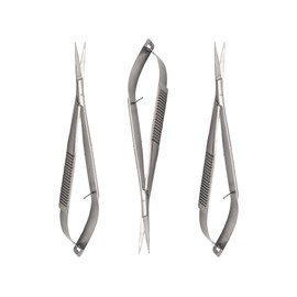 5.5 Castroviejo Scissors straight Set of 3 Micro thread cutting embroidery/Extra Sharp Squeeze Scissors for ENT Eye Skin Dental and Veterinary Surgeon/Spring Action micro scissors for Art and Craft
