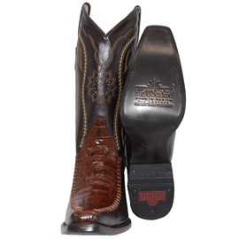 Western Shops Mens Genuine Cowhide Leather Luxury Crocodile Alligator Print Cowboy Western Boot (10, Brown)