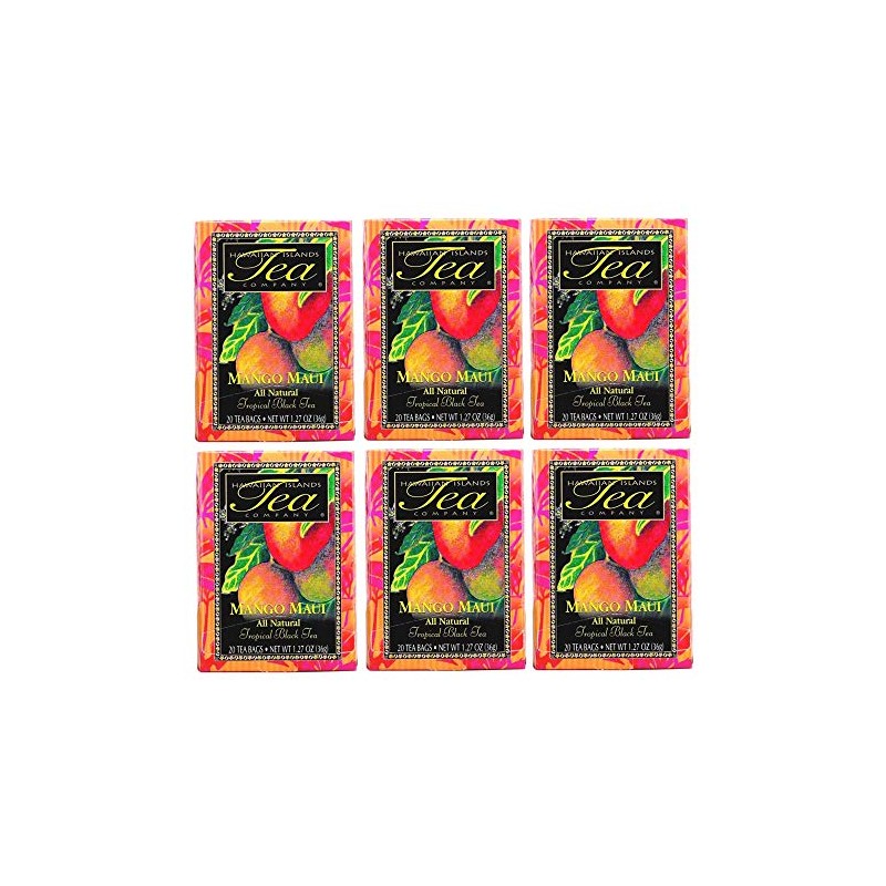Hawaiian Islands Mango Maui Tropical Black Tea, All Natural -