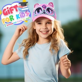 PinkSheep Kids Baseball Cap Cute Cartoon Cat Football Boys Baseball Cap Toddler Trucker Hat Girls Hats for Kids Ages 5-12, pink