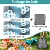 Picnic Table Cover with Bench Covers and Bag, Daisy Outdoor