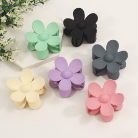 6 PCS Hair Claw Clips Cute Flower Hair Clip Matte Jaw Clips for Women Girls Non Slip Strong Hold Daisy Clip Barrettes Clamps Headwear Accessories for Thin Hair