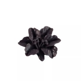 Yummy Treasures 18x15mm Grey Black Lily Flower Cabochons (4)